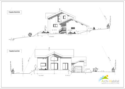 Plans de façades d'une villa contemporaine à Cruseilles