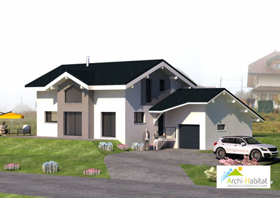 Vue extérieure Projet de construction d'une villa contemporaine à Cruseilles