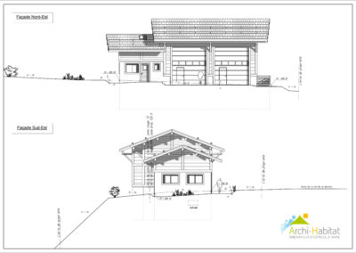 Plans de façades d'un bâtiment artisanal au Grand-Bornand