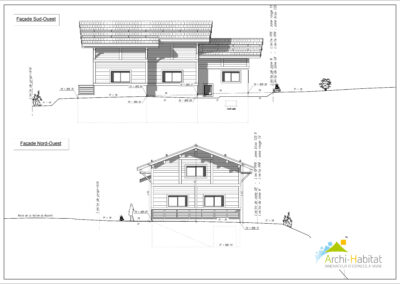 Plans de façades d'un bâtiment artisanal au Grand-Bornand
