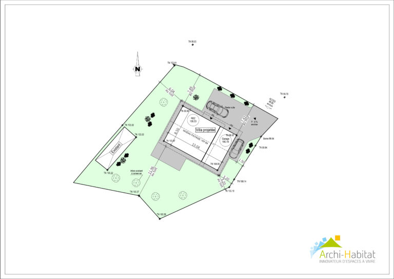 Plan masse pour projet de construction d'une maison traditionnelle à Thonon-les-Bains