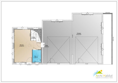 Plan du rez de chaussée d'un bâtiment artisanal au Grand-Bornand