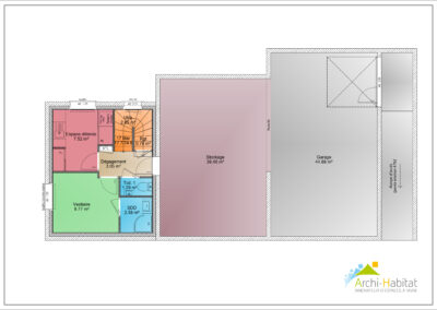 Plan du sous-sol d'un bâtiment artisanal au Grand-Bornand