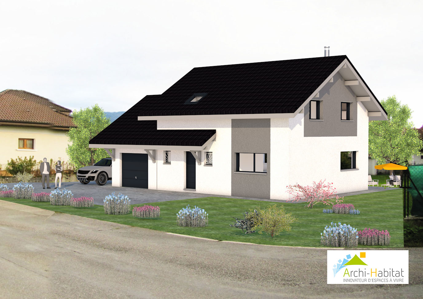 Vue extérieure Projet de construction d'une maison traditionnelle à Thonon-les-Bains