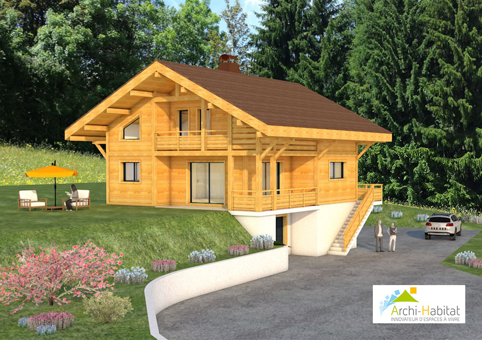 Vue extérieure Projet de construction d'une maison traditionnelle à Thonon-les-Bains