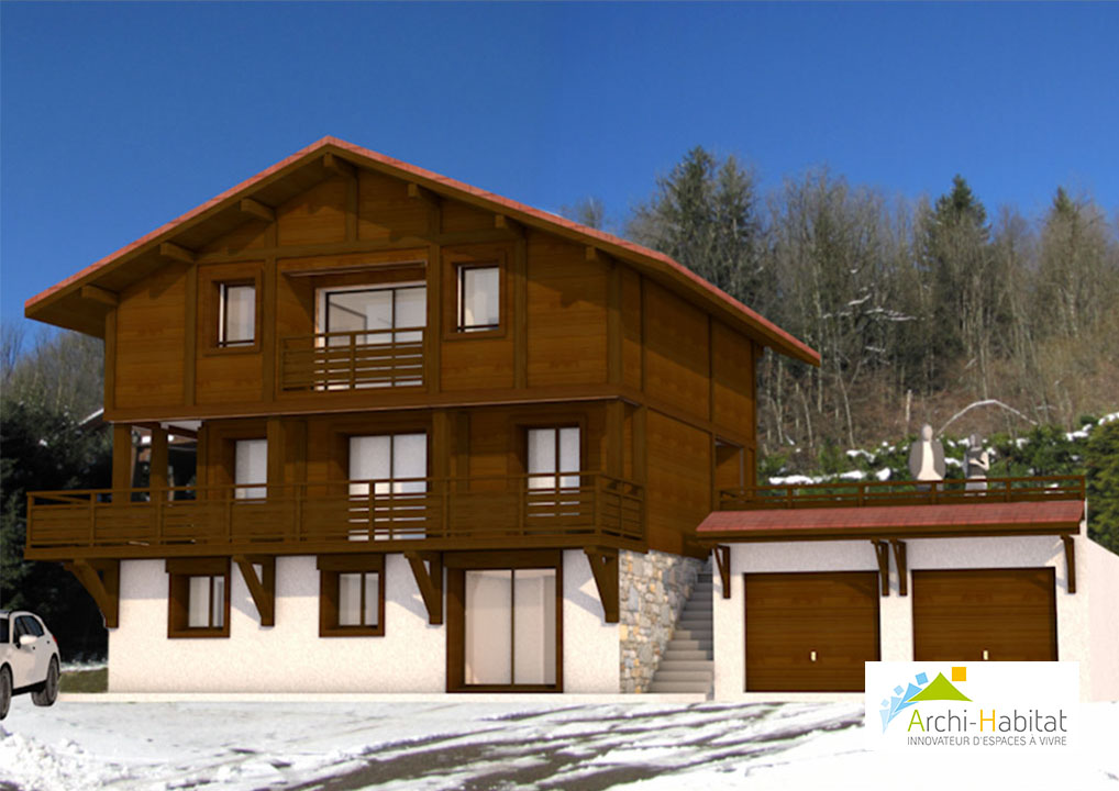 Vue extérieure Projet de construction d'une maison individuelle Châtillon-sur-Cluses
